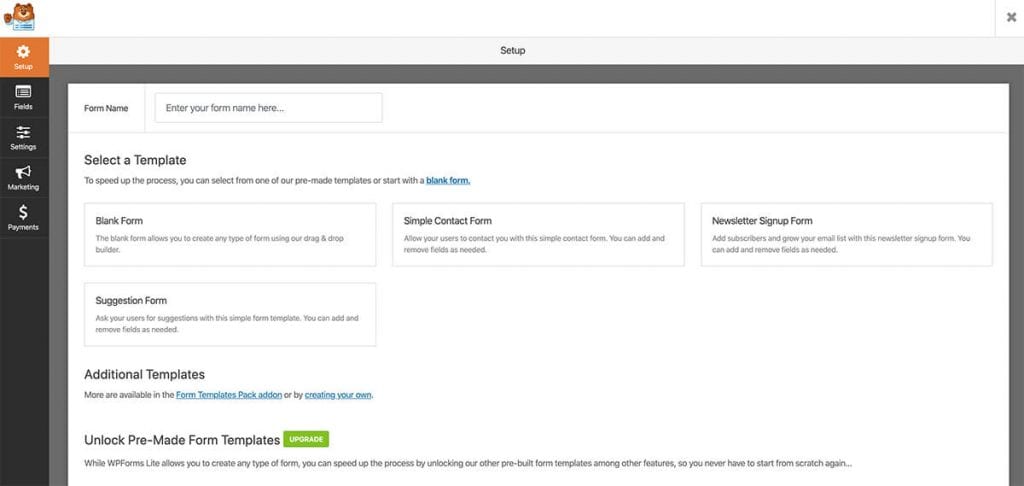 creating a contact form with WP Forms