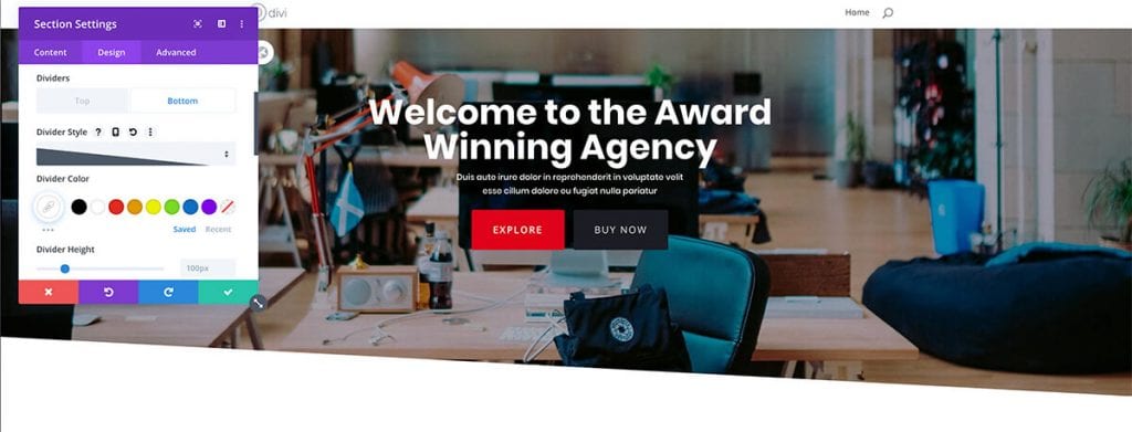 Shape dividers divi theme
