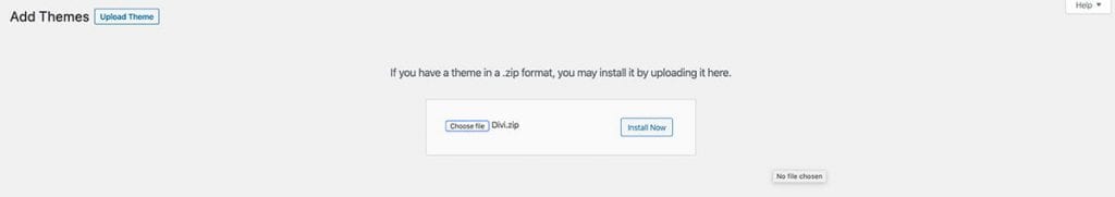uploading divi theme