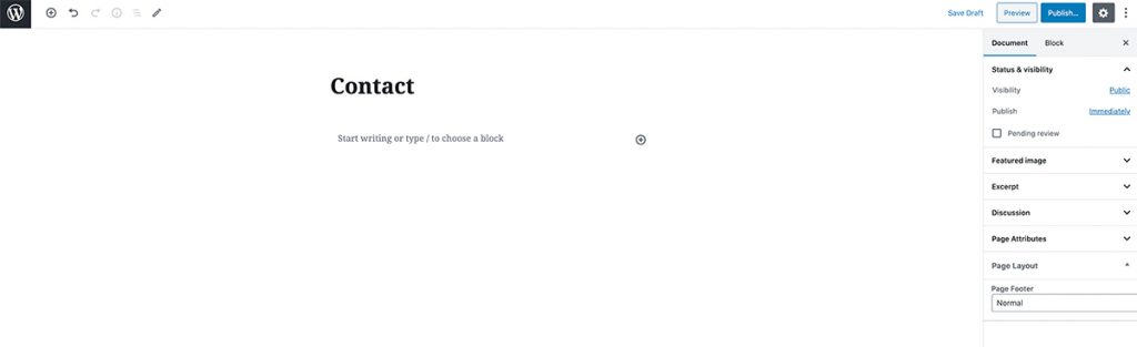 Creating pages in WordPress