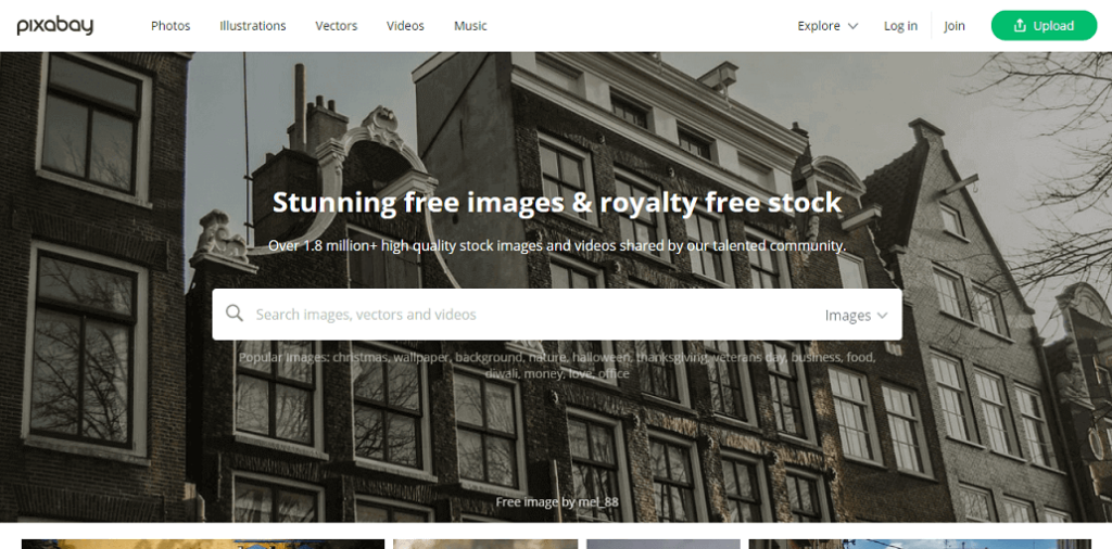 Pixabay homepage