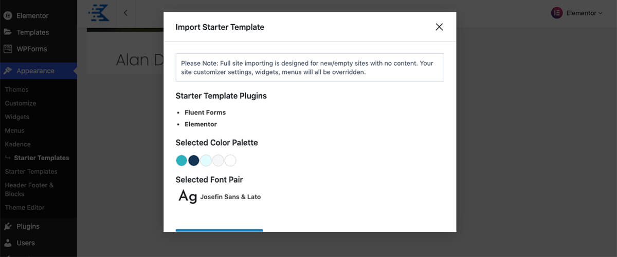 Importing Starter Sites