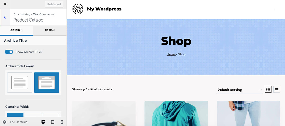 Kadence Theme WooCommerce Options