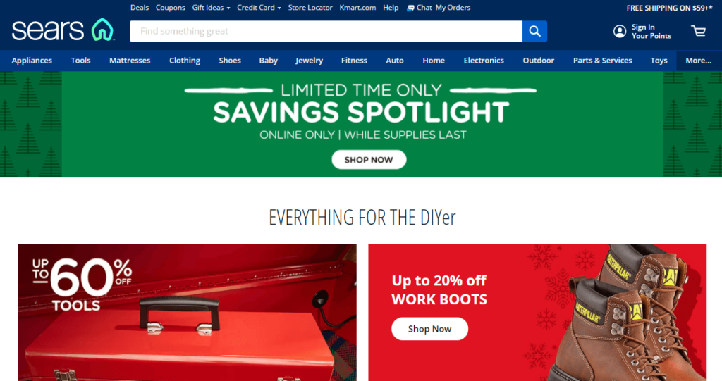 Shop in Sears: Appliances, tools, clothing, mattresses, and more