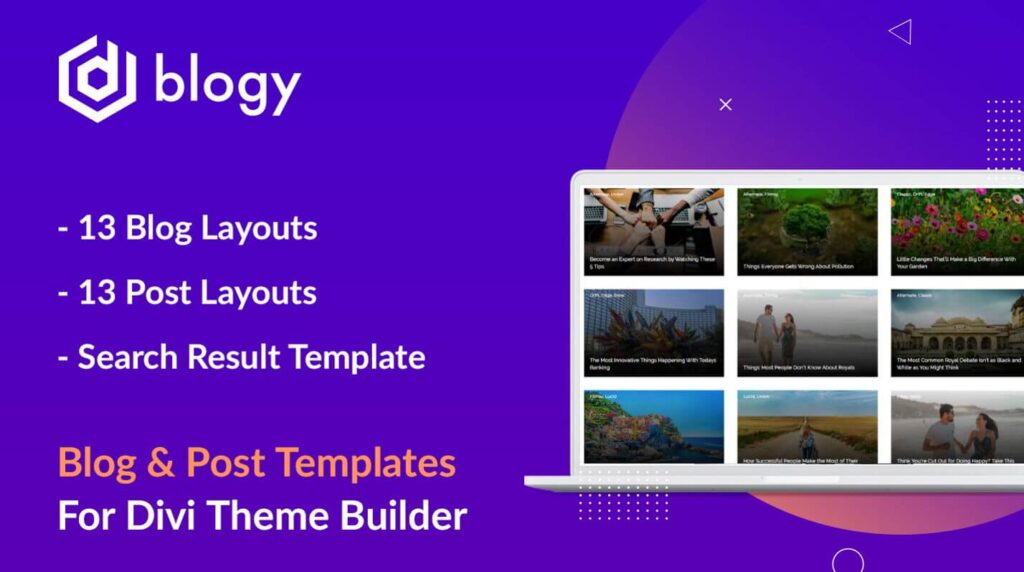 Blogy, one of Divi Marketplace's top selling layouts