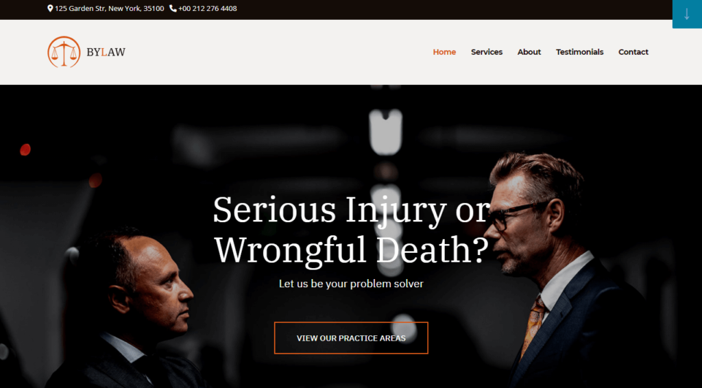 An example of CSS Igniter's template for a lawyer website