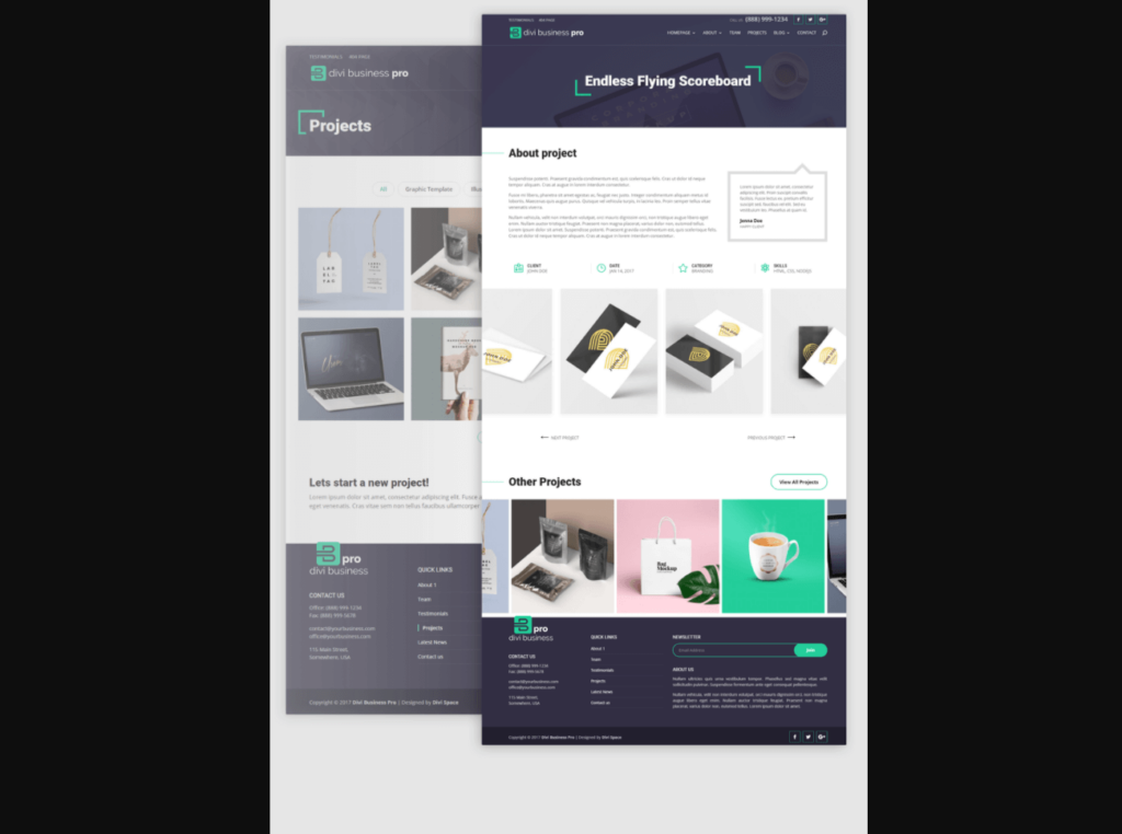 Divi Business Pro demo
