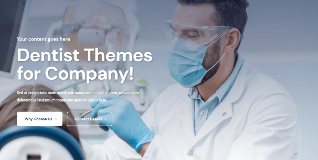 Dentist page layout from Divi Express
