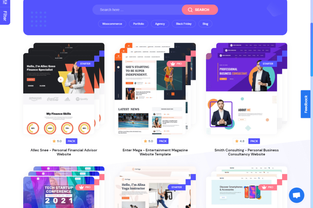 Templately products and templates