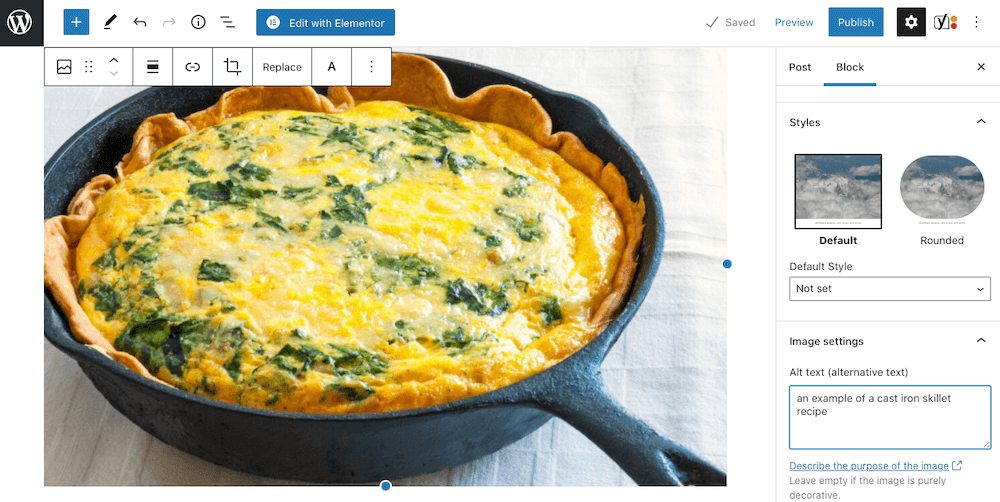 Adding alt text to an image
