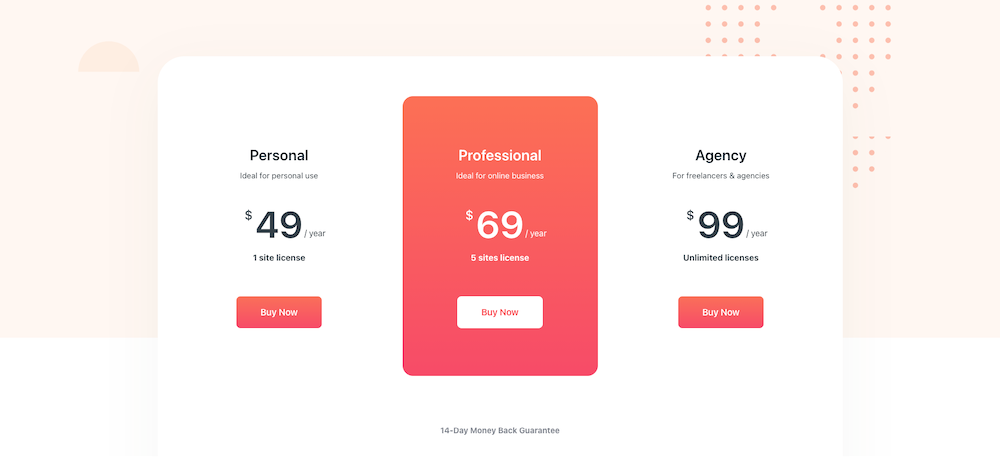 Blocksy pricing