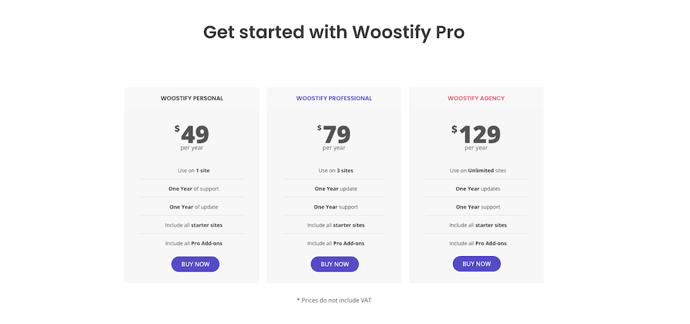 Woostify pricing