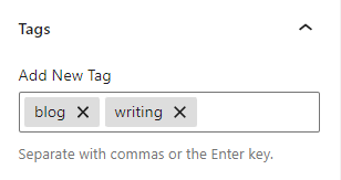Add new tags on the block editor