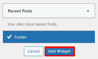 Add widgets on the classic widgets page