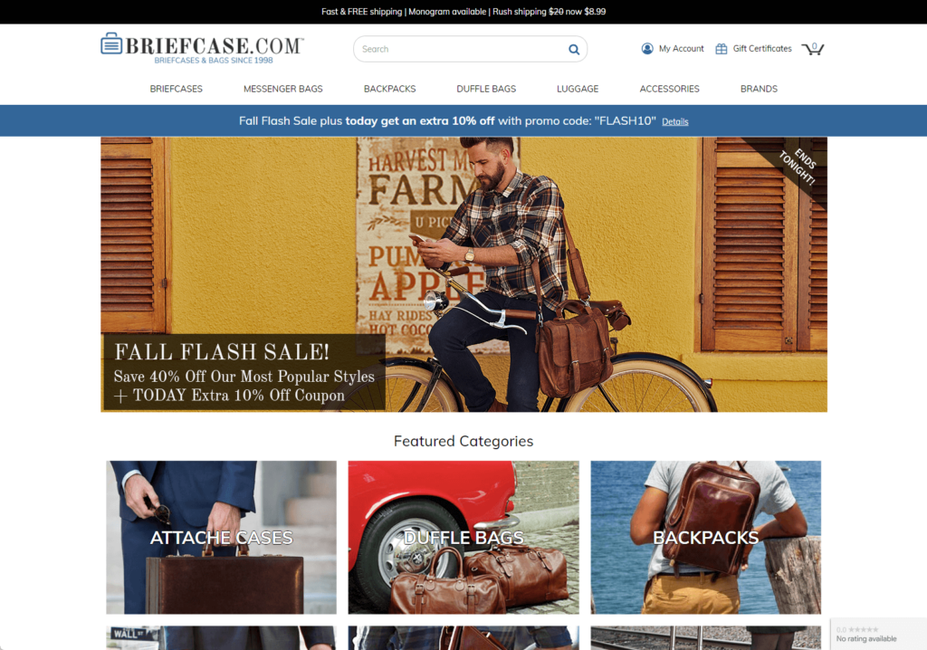 Briefcase.com fall flash sale