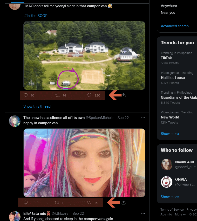 Few reactions on tweets about camper van