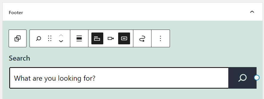 Preview the search bar widget block