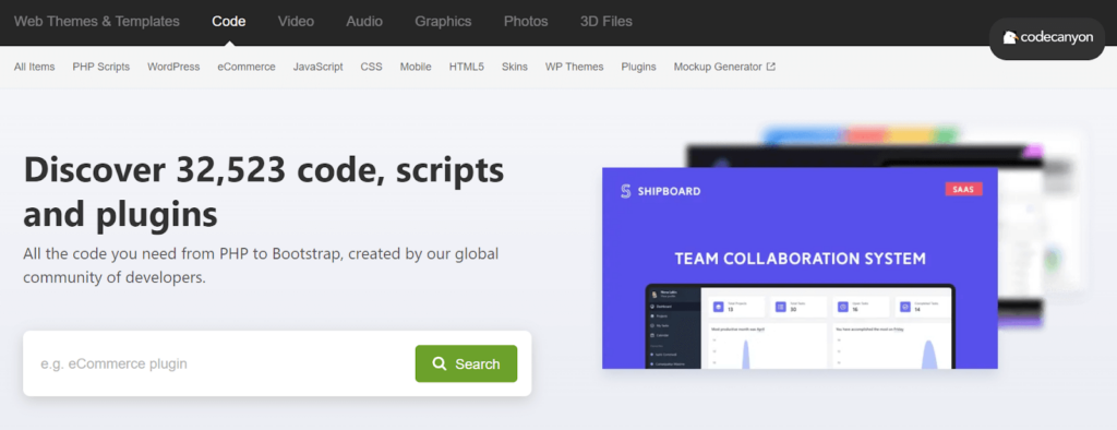 Discover 32,623 code, scripts, and plugins with Code Canyon
