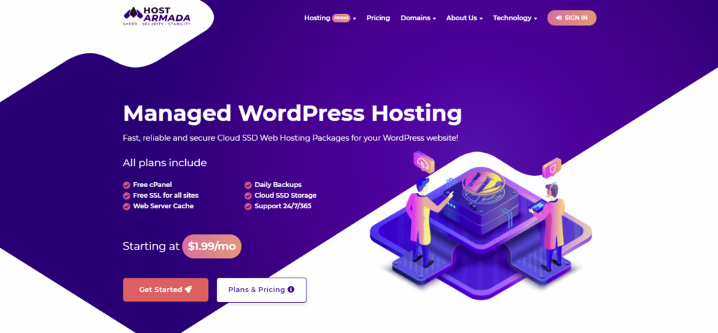HostArmada - Managed WordPress hosting