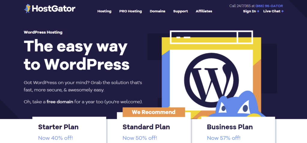 HostGator - The easy way to WordPress