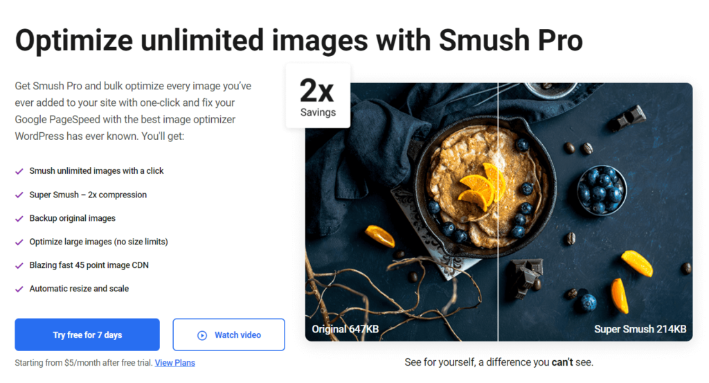 Optimize unlimited images with Smush Pro