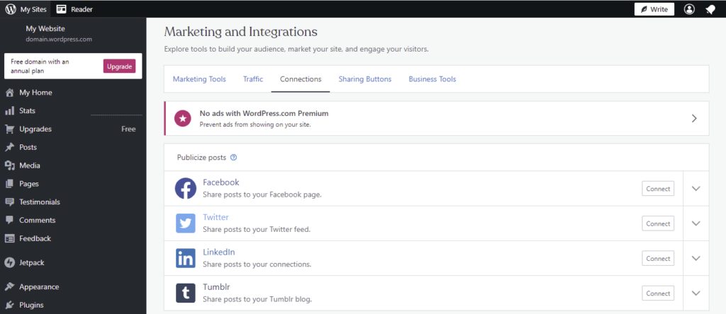 Marketing and Integrations - WordPress.com