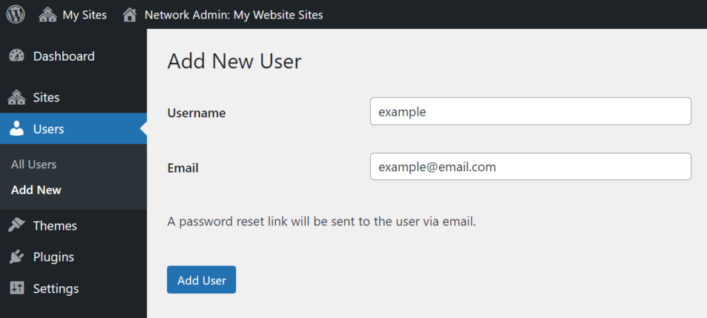 Manually add a new user