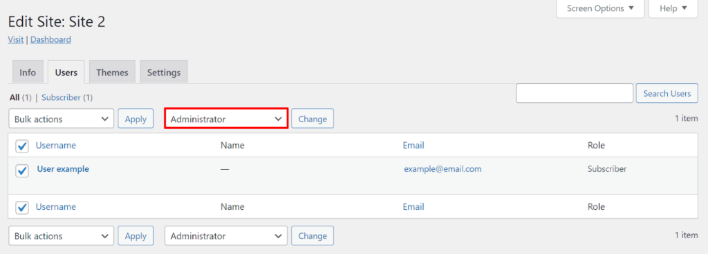 Assign a new role to a user