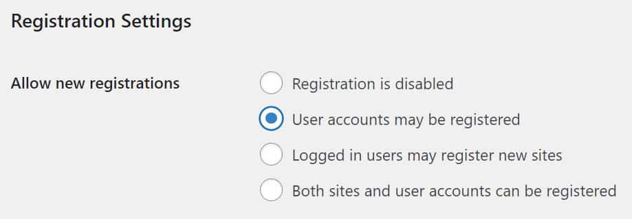 Select user accounts may be registered