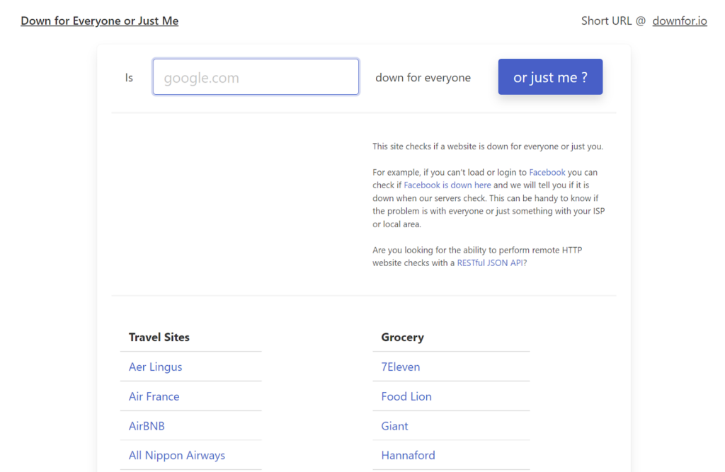 Paste the link of the page to this website and see if the website is down for everyone