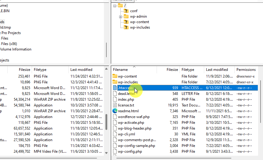 Locate the .htaccess file in the root folder of your website