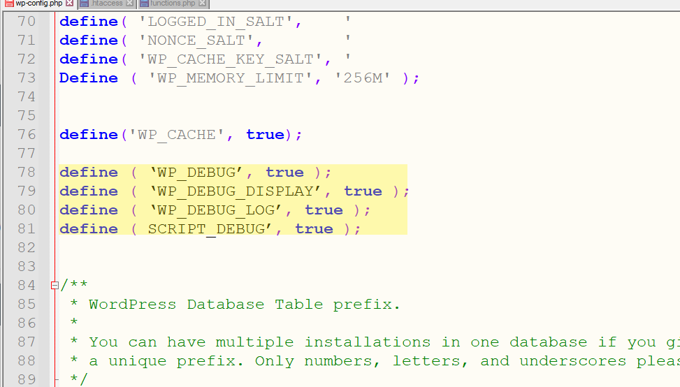 If you can't find the lines on the file, copy and paste them instead and change the values to true
