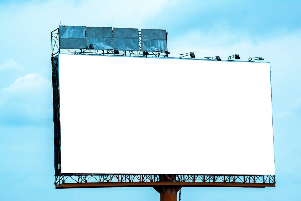 Using a billboard for offline advertising