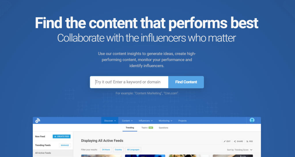 Find the content that performs best with BuzzSumo