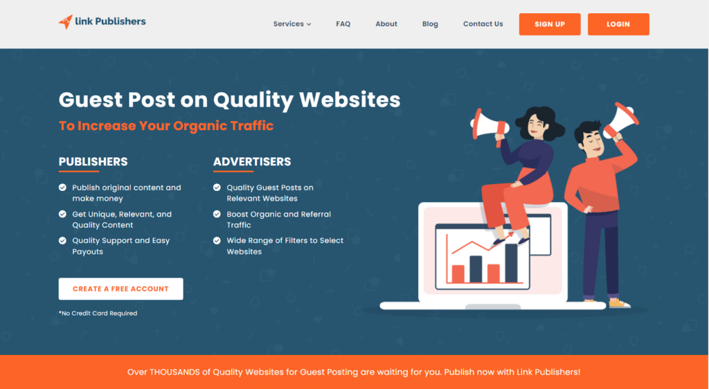 Guest post on quality websites with Link Publishers