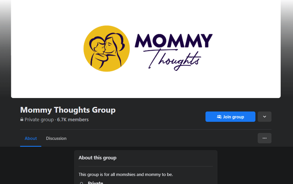 Mommy Thoughts group on Facebook