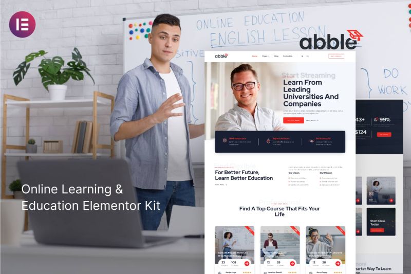 Abble - Online Learning Education Elementor Template Kit