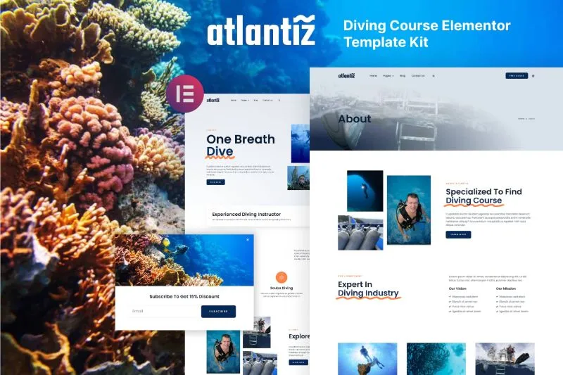 Atlantiz - Diving School Elementor Template Kit