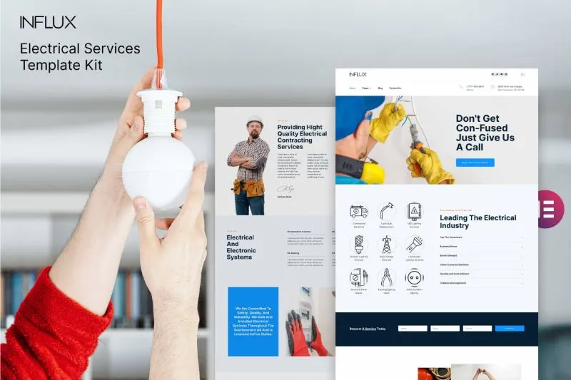 Influx - Electrician Electrical Services Template Kit