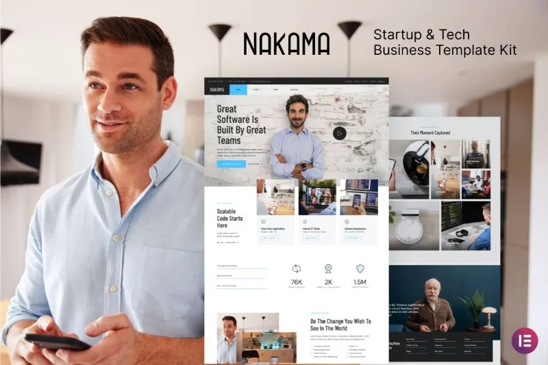 Nakama - Startup & Tech Business Elementor Template Kit