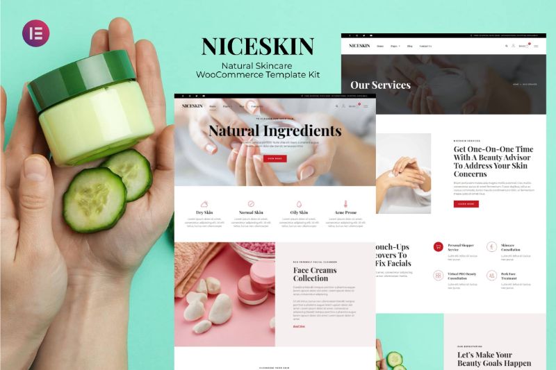 Niceskin - Natural Skincare Elementor Template Kit