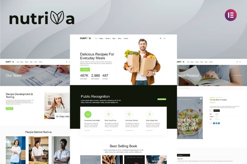 Nutriva - Nutrition Recipe Elementor Template Kit