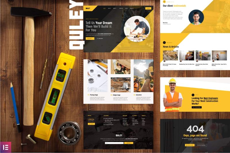 Quley - Construction Engineering Elementor Template Kit