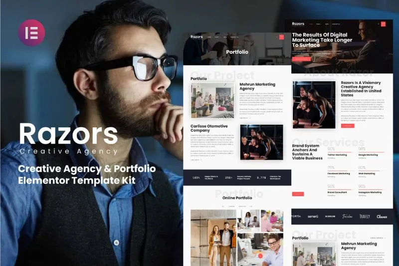 Razors - Creative Agency Portfolio Elementor Template Kit