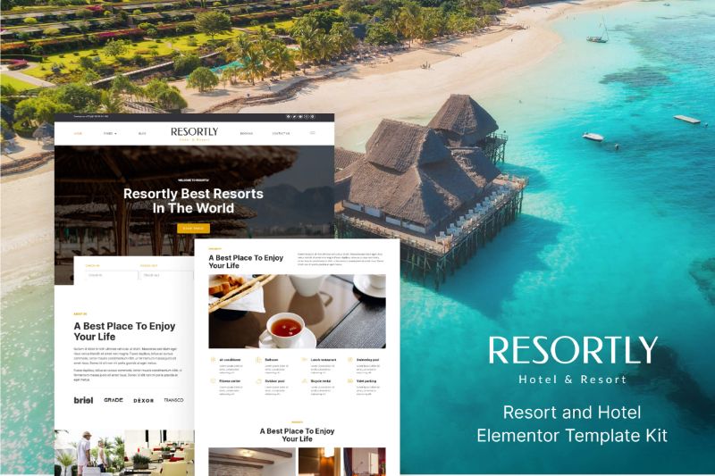 Resortly - Resort Hotel Elementor Template Kit