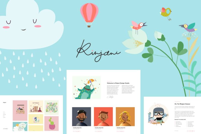 Rinjani - Illustrator and Designer Elementor Template Kit