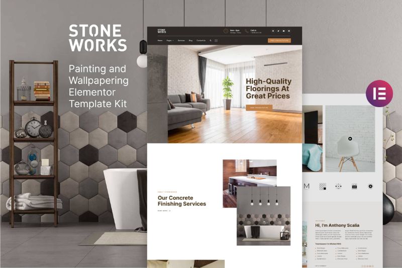 StoneWorks - Flooring Home Interior Elementor Template Kit