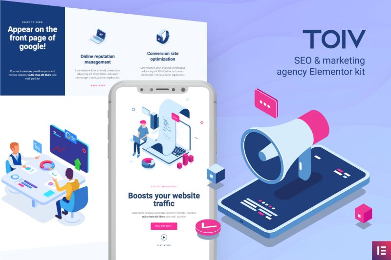Toiv - Modern Digital Marketing Agency Elementor Template Kit