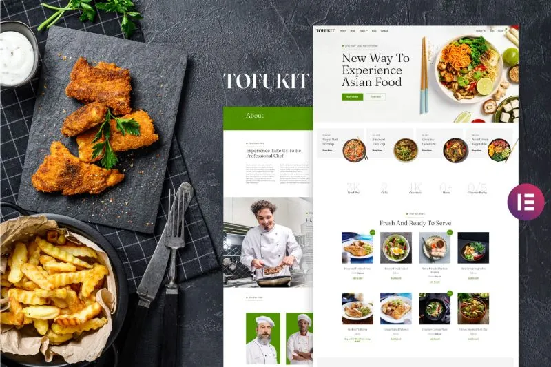 Tofukit - Fresh Asian Cuisine Restaurant Elementor Template Kit