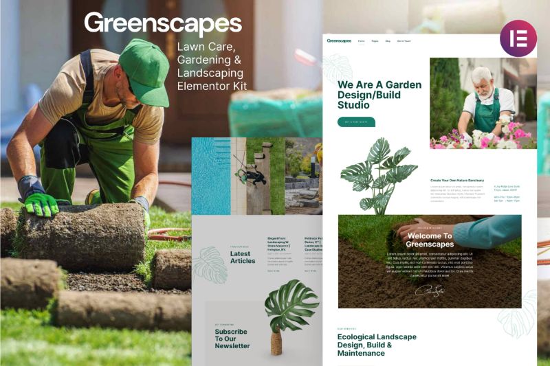Greenscapes - Gardening Landscaping Lawn Care Elementor Template Kit